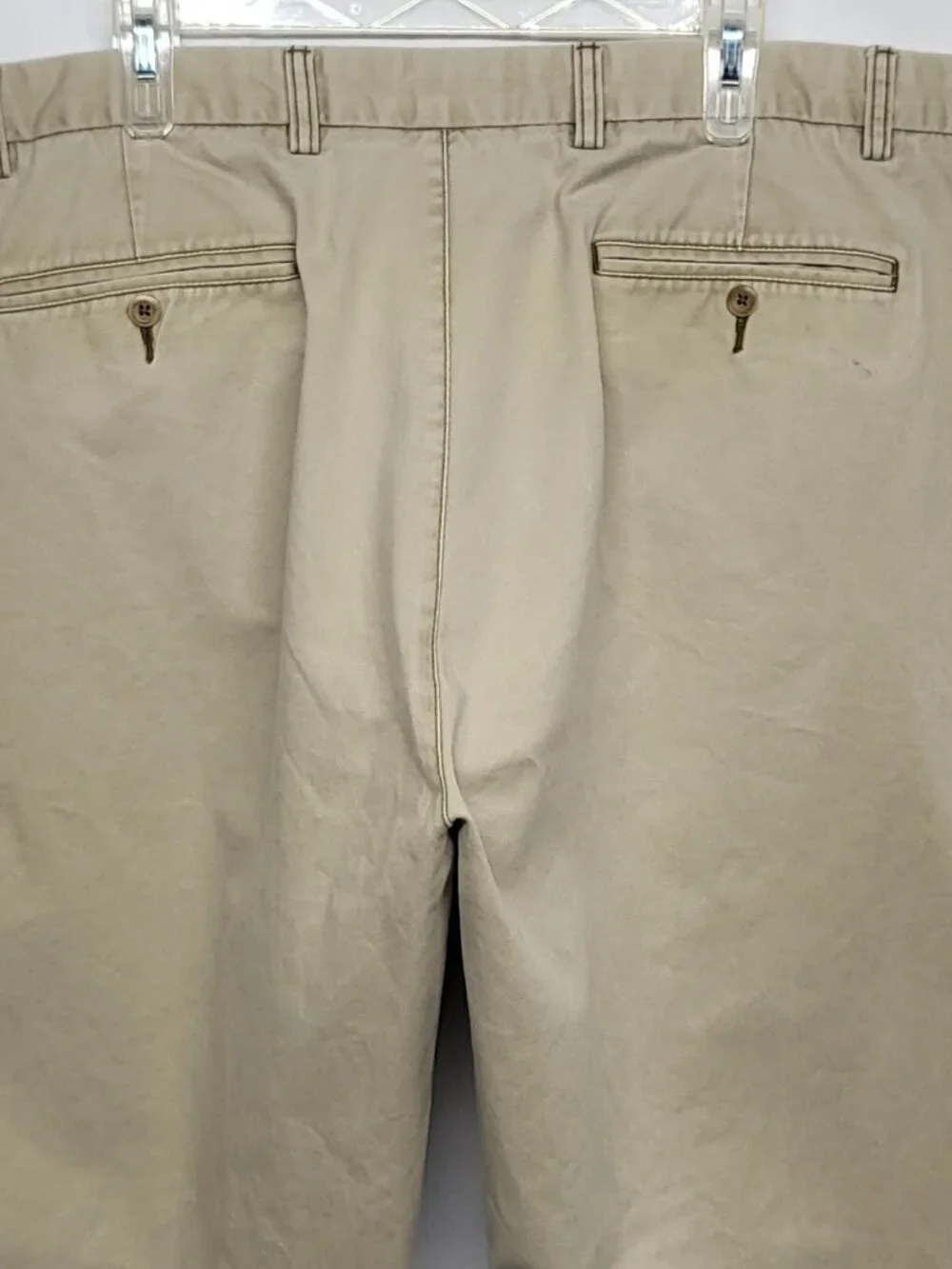 Roundtree & Yorke Casuals Mens Chino Pants 44 X 30 Flat Front High Rise Cotton